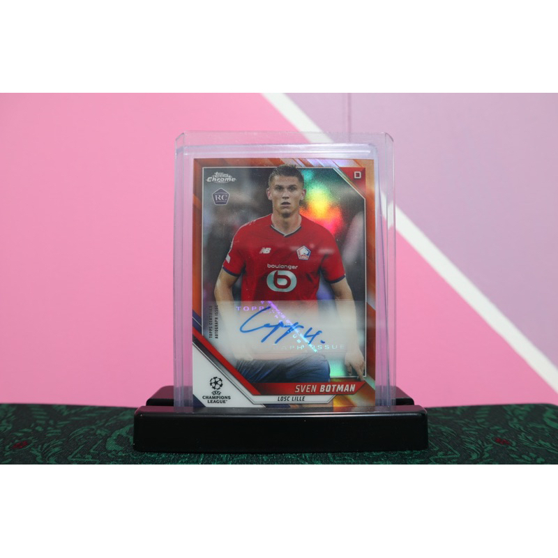 Sven Botman RC 2021-22 Topps Chrome UEFA Rookie Auto Orange Refractor /25
