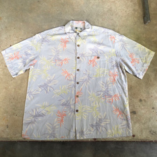 เสื้อฮาวาย Vtg.Hawaii Shirt BANANA CABANA MADE IN CHINA Sz.XL 100% SILK