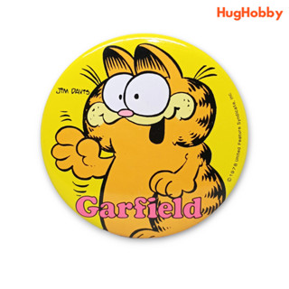 Vintage 90s Morinaga Garfield 100mm Can Badge [Used]