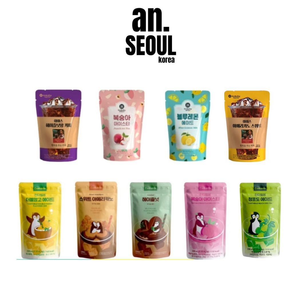 น้ำผลไม้ซองเกาหลี น้ำซองเกาหลี หวาน อร่อย หลากรสชาติ ฮิตสุดในเกาหลี 190ml-230ml