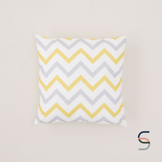 SARABARN Zig Zag Cushion Cover | ปลอกหมอน ปลอกหมอนอิง สีขาวเหลืองเทา