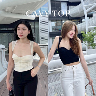 On A Cart🛒- Cavy Top เสื้อกล้าม ดีเทลสายซีทรู ผูกคอด้านหลังโชว์หลังเบาๆ จับจีบด้านหน้า