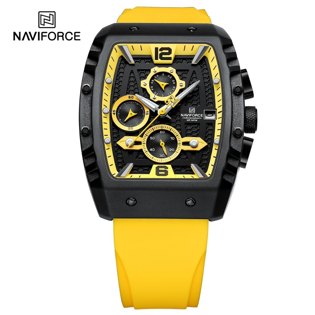 NAVIFORCE นาฬิกาผู้ชาย รุ่น NF8025  สีเหลือง ของแท้100% ประกันศูนย์ไทย 1 ปี ของในประเทศสามารถส่งเครม