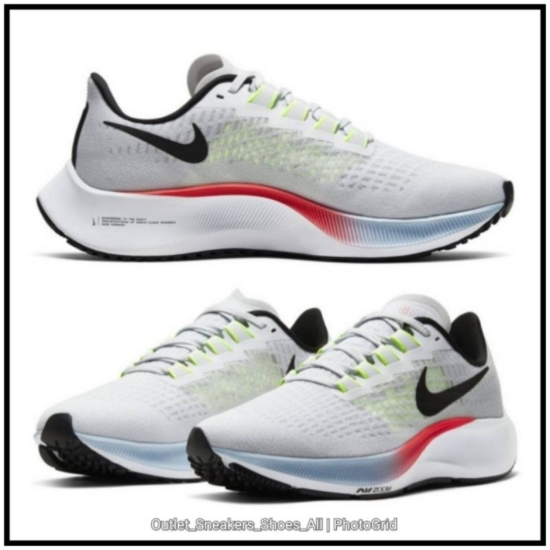 รองเท้า Nike Air Zoom Pegasus 37 White Laser Crimson Unisex ชาย หญิง [ ของแท้💯 พร้อมส่งฟรี ]