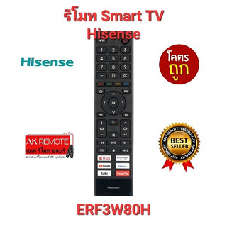 💢ส่งฟรี💢รีโมท Smart TV Hisense 2K ERF3W80H ปุ่มตรงทรงเหมือนใช้งานได้เลย