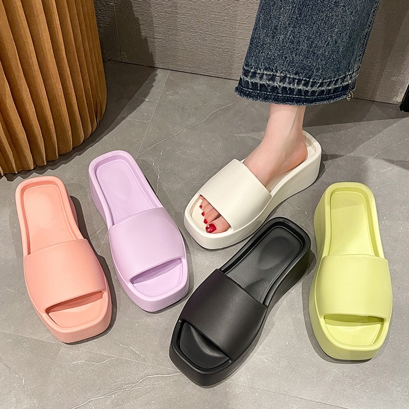 รองเท้าส้นตึกEVA สูง 2.5 นิ้วขนาดไซส์ปกติ36-41 มี5 สี เก๋ มีสไตล์ สินค้าพร้อมส่ง