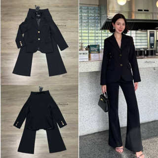 ราคาถูกที่สุด!! Charissa Kloset 50030 Set suit เสื้อ+กางเกง #สูทสีดำ