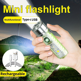 MINI Keychain Flashlight USB Rechargeable LED Lampwith Magnet Camping Uv Light Multifunction Portable Lighting Lights