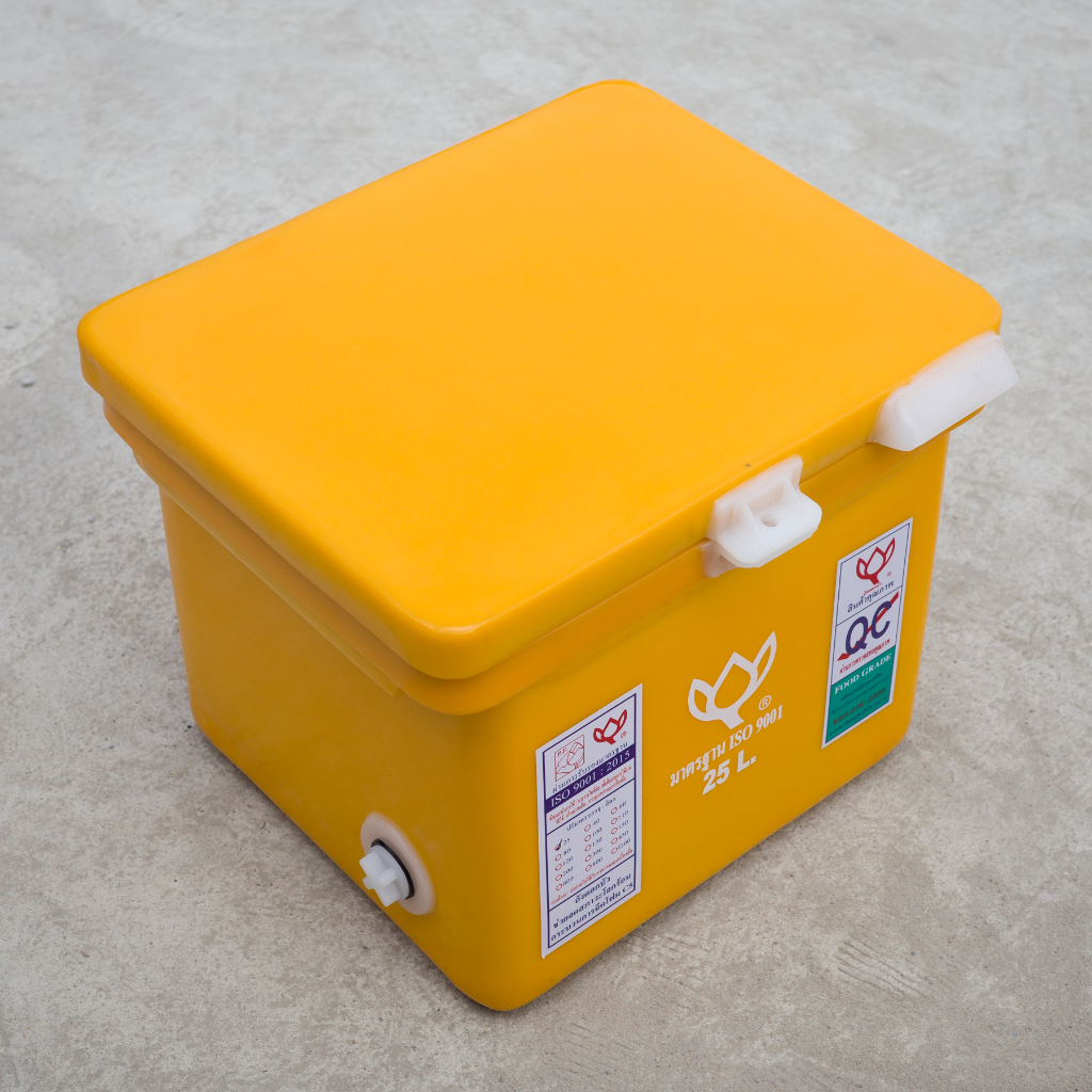 ถังแช่ ถังน้ำแข็ง ยี่ห้อดอกบัว ขนาด 25 ลิตร (ICE 25L.) มีบานพับ เนื้อหนา เกรดเอ มี มอก. เก็บความเย็นได้นาน มีหลายสี - รูปที่ 5