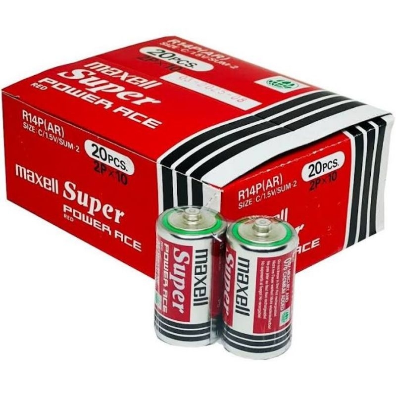 💥พร้อมส่ง💥ถ่านขนาด C Maxell ของแท้(แบ่งขาย 2ก้อน)