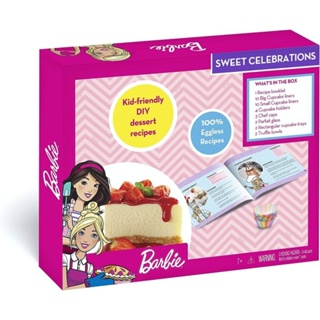 Barbie Sweet Celebrations DIY Desert Recipes Book &amp; Bakeware and Chefs hat หนังสือสอนทำขนมสำหรับเด็ก พร้อมอุปกรณ์