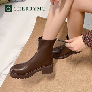 CHERRYMU รุ่น CM87 รองเท้าบู๊ทหนังนิ่ม ใส่สบาย