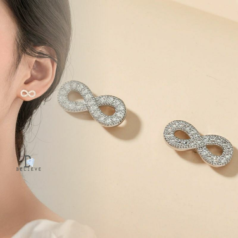 ต่างหู อินฟินิตี้ Infinity 🍀 งานฝั่งเพชรCZ คัดคุณภาพทุกเม็ด [DB20]