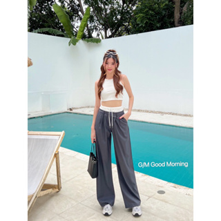 (505)Lowrise Pants setเสื้อกล้ามครอป+กางเกงขายาว