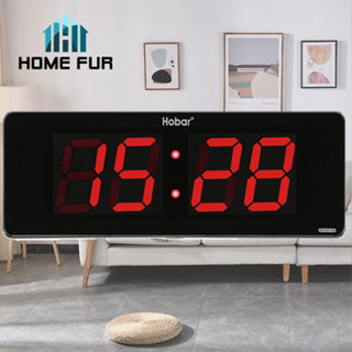 Home Fur นาฬิกา LED แขวนผนัง ขนาด 35X13X3CM รุ่น 3513B นาฬิกาดิจิตอล ไฟสีแดง – ตัวเรือนสีดำ ขอบสีเงิน