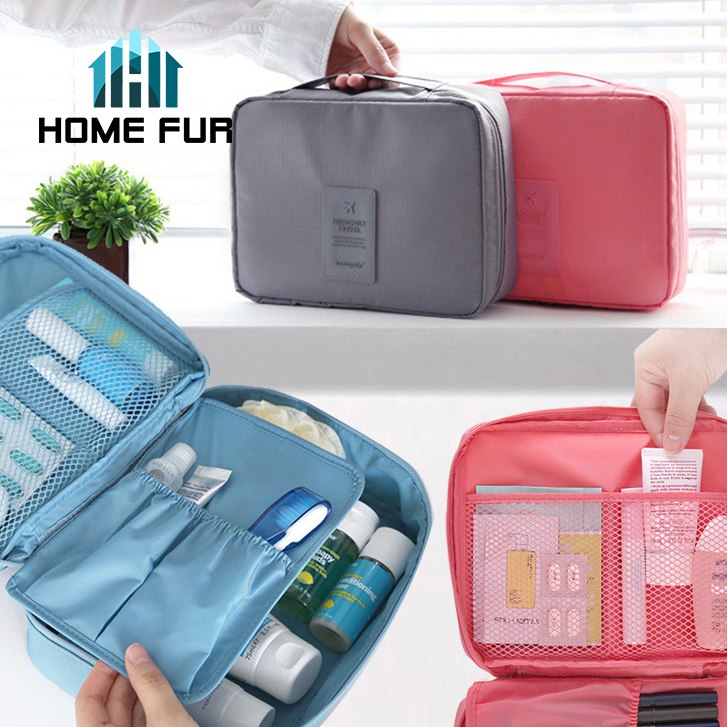 Home Fur มีให้เลือก 9 สี กระเป๋าจัดเก็บระเบียบพกพา กันกระแทกในการเดินทาง ใส่เครื่องสำอางค์ ของใช้ต่างๆ กันน้ำซิปคู่