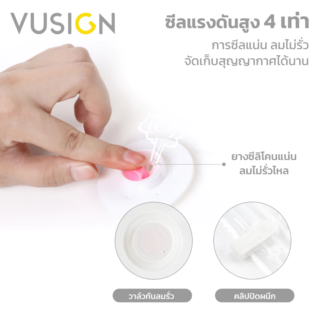 Vusign ถุงสูญญากาศ ถุงเก็บเสื้อผ้า ใช้เครื่องสูบ แบบใช้มือ ประหยัดพื้นที่ กันน้ำ Storage Vacuum Bag thumbnail 5