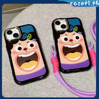 คูปองเคลม🎀เคสไอโ case for iphone 11 12 บุคลิกตลกปากใหญ่ เคส 14 13 12 11 pro max เคสโทรศัพท์ ต่างหู เชือกเส้นเล็ก