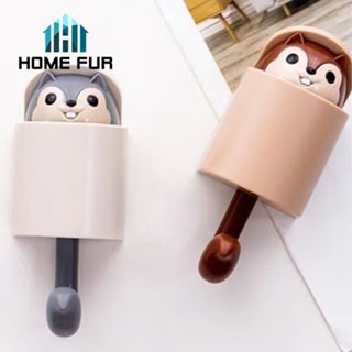 Home Fur ตะขอแขวนของ ที่แขวนอเนกประสงค์ ที่ติดผนังไม่ต้องเจาะ รูปกระรอกน่ารัก