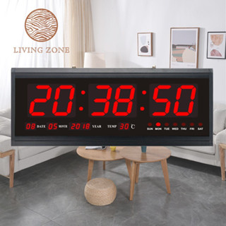 Living Zone  นาฬิกาดิจิตอล LED DIGITAL CLOCK แขวนผนัง 48x18.9x3.5 ซ.ม รุ่น 4819 (ตัวเลขสีแดง)