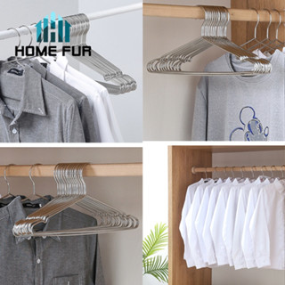 Home Fur เซทไม้แขวนเสื้อสแตนเลส ราวหนีบผ้าสเเตนเลส ชุดหนีบผ้าแบบเหลี่ยม