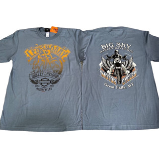 HarleyDavidson (S-XL)  เสื้อยืดคอกลมผู้ชายแขนสั้น