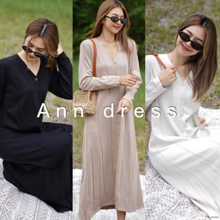 อันยอง 안영 เดรสโคเรียคอลใหม่เข้าแล้วน้า!! ☁️  Ann dress  (550.-) ดีเทลคอวี กระดุมหน้า ผ้าพื้นทอละเอียด