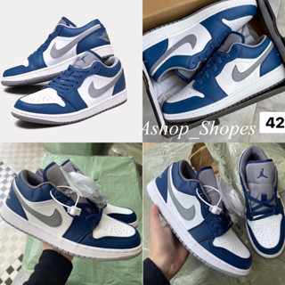 รองเท้าผ้าใบ 🌊 AIR JORDAN 1 LOW "TRUE BLUE"พร้อมส่ง 36-45 อุปกรณ์ครบกล่องมี6สี