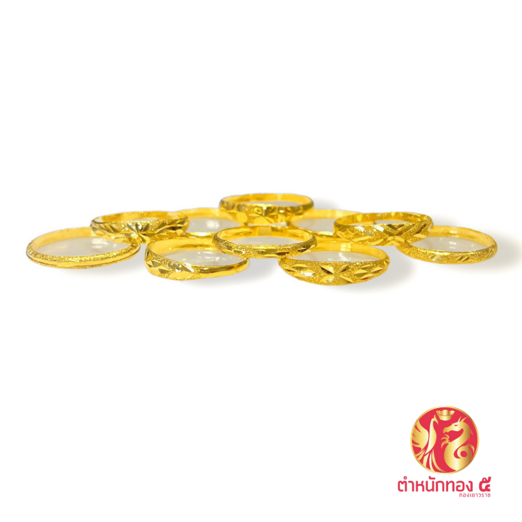 [ทองคำแท้ ห้างทองเยาวราช] แหวนทองคำแท้ ทองคำ น้ำหนัก 0.6 กรัม มีลายให้เลือก ขนาด 50-54 ห้างทองตำหนักทอง5