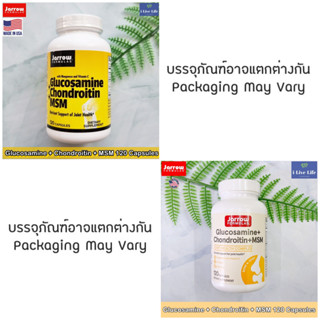 กลูโคซามีน + กรดคอนดูลิน + เอ็มเอสเอ็ม Glucosamine + Chondroitin + MSM 120 Capsules - Jarrow Formulas