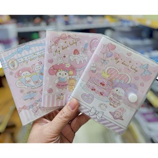 สมุด สมุดโน้ตมีเส้น สมุดจดบันทึก สมุดจิ๋ว สมุดพกพา มีกระดุม ขนาด A7 80แผ่น My Melody เมโลดี้ คละลาย