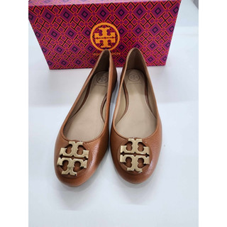 รองเท้าคัทชู รองเท้าส้นแบน ทอรี เบิร์ช Tory Burch Claire Ballet Flat Tumbed Leather Royal Tan US 6