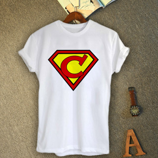 เสื้อยืดอักษรภาษาอังกฤษ ตัว C Superman
