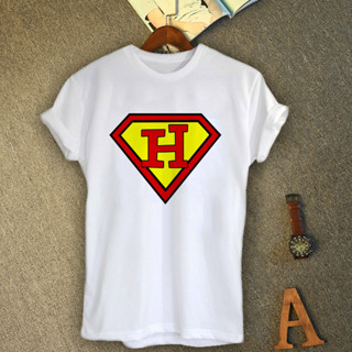 เสื้อยืดอักษรภาษาอังกฤษ ตัว H Superman