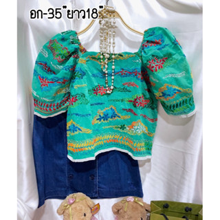 เสื้อผ้าใหม่อินเดียปักมือ เสื้อเจ้าหญิงผ้าปักมือ อก-34 คะ