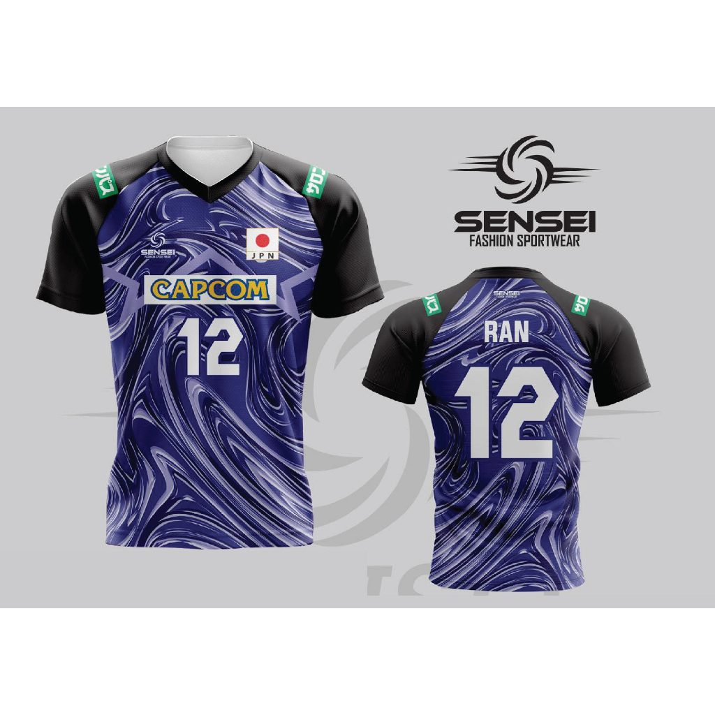 🌈✨ใส่โค้ดSENSEI10Pลด10%🌈✨เสื้อแขนสั้นพิมพ์ลาย(หน้า-หลัง) ลายVNL JAPANMEN3