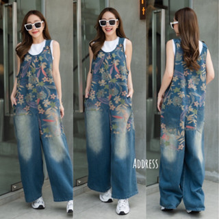 🌈🌿🌸🌼🌺💙🇰🇷Jeans Floral BiB Long Pant