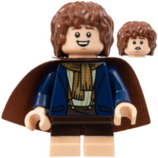 lego Peregrin Took (Pippin) - Reddish Brown Cape, Light Nougat Feet