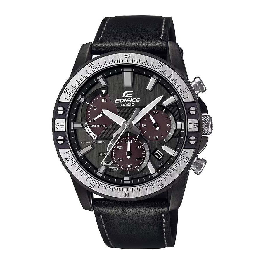 Casio Edifice นาฬิกาข้อมือผู้ชาย สายหนัง รุ่น EQS-930TL-1A /สีดำ