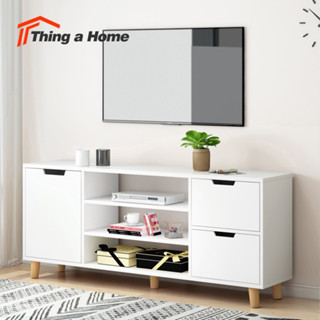 Thing a Home ชั้นวางทีวี ตู้วางทีวี ชั้นวางโทรทัศน์ แบบตั้งพื้น พร้อมช่องเก็บของด้านล่าง