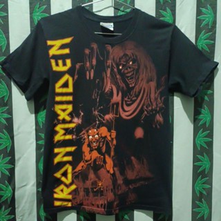 เสื้อยืดมือสอง ต่างประเทศ เสื้อวงดนตรีเฮฟวีเมทัล IRON MAIDEN ลายสวยๆ ตอกปี2010 Size S.อก18.5/ยาว26.5