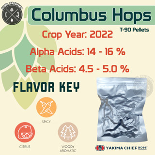 Columbus Hops Pellets ฮอปส์ เพลลิท ทำเบียร์​ Pale Ale, IPA และอื่นๆ Homebrew Crop 2022 1oz [Yakima Chief Hops]