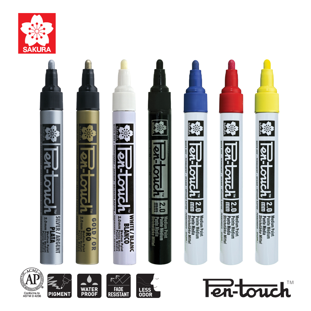 SAKURA (ซากุระ) ปากกา Pen Touch Marker 2.0mm ปากกาน้ำมัน ปากกาเขียนยาง เพ้นท์รองเท้า รหัส XPMK-B,XPFKA