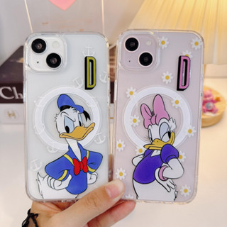 เคสใสขอบนิ่ม เคสแม่เหล็ก ลายการ์ตูนเป็ดคู่