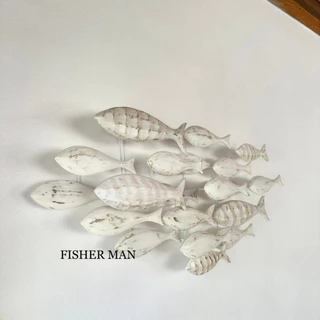 กรอบรูปปลาแขวนผนัง ปลาไม้แขวนผนัง Fishes Wall Hanging