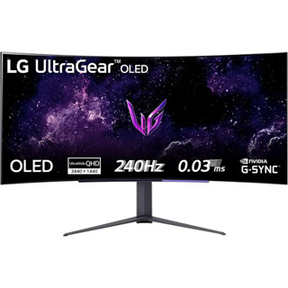 LG UltraGear 45GR95QE-B Gaming Monitor, 44.5 Inches, Organic EL 800R Curved Surface Type 21:9 Ultra Wide UWQHD (3440 x 1440) @ 240Hz / Anti-Glare / Response Speed 0.03ms (GtG) / DCI-P3 98.5% / G-SYNC Compatible, Freesync Premium