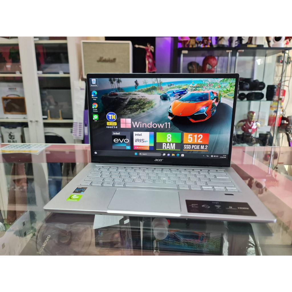 โน๊ตบุ๊ค Acer Swift 3 Intel Core i5-1135G7  Ram 8/ 512M2. FHD IPs Iris Xe graphic 14" notebook ประกันศูนย์   04/2024