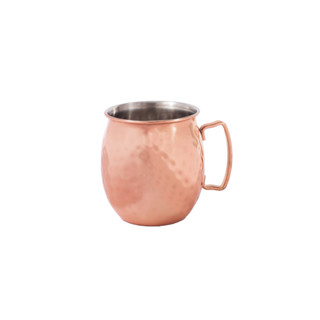 แก้วน้ำสแตนเลสสีโรสโกลว์ Moscow Mule Mugs Hammered W/Copper Plating