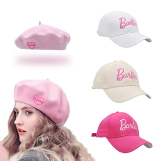 (จัดส่งจากกทม )หมวกแก็ป Barbie บาร์บี้ หมวกเบสบอล ลายปัก งานคุณภาพ สีชมพูน่ารักๆ หมวกเบเร่ต์สีชมพู หมวกนักเรียนหญิง