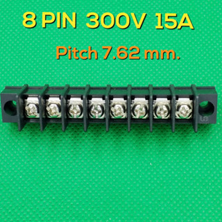 8 Pin 300V 15A 14AWG Pitch 7.62mm WJ25 Barrier PCB Terminal Block Straight connectors with Screw holes